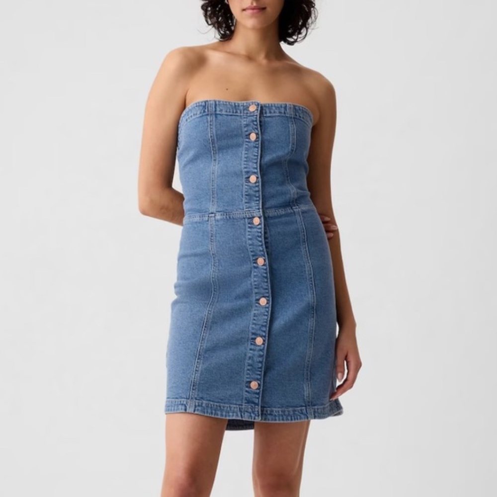Gap Women’s Strapless Denim Dress size S NWT